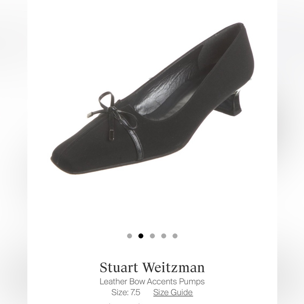 Stuart Weitzman Leather Bow Accent Pumps